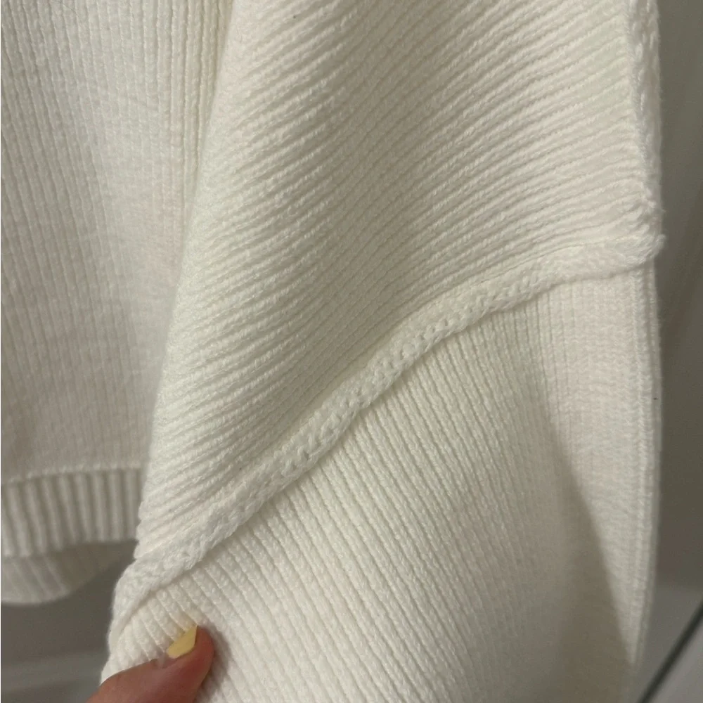 NWT Free People Easy Street Crop Pullover Sweater White, Size Large - Picture 9 of 9
